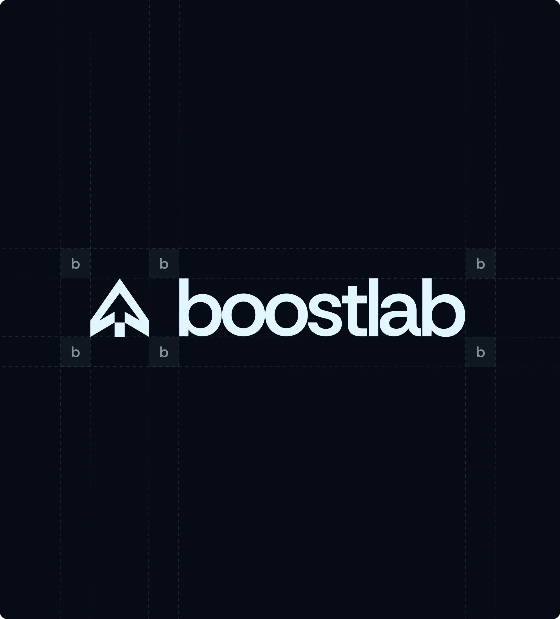 boostlab wordmark with its construction grid